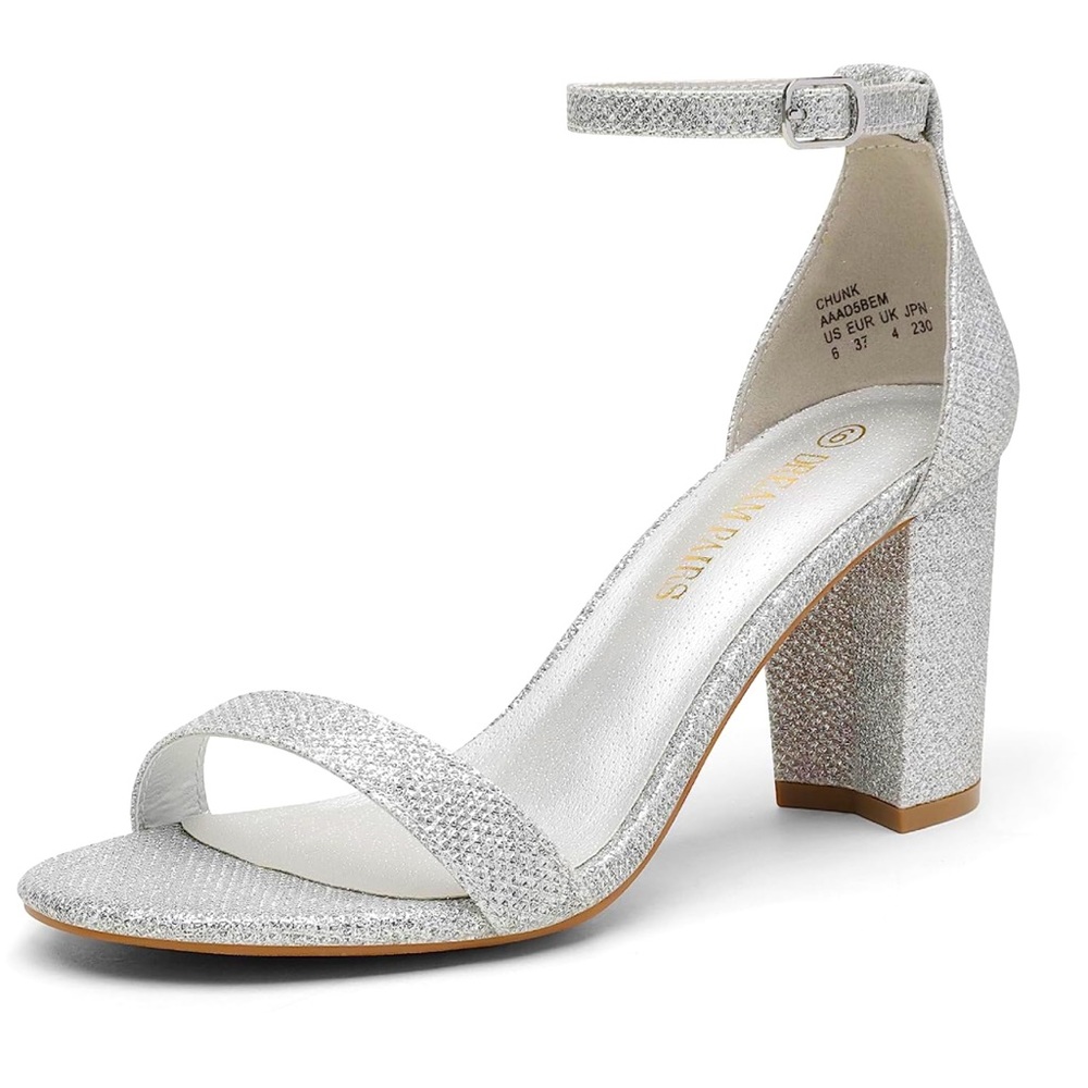 Silver Glitter Heels New with Box